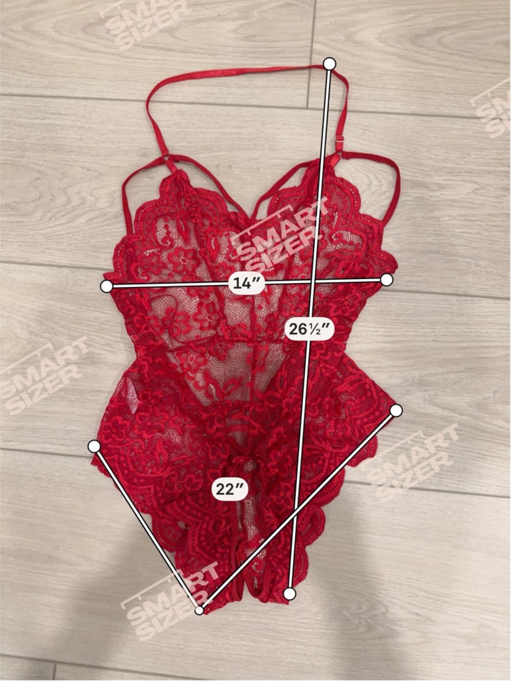 Women's Sexy Lace Teddy Bodysuit Red Rose - Elegant Sheer open Croch - Picture 7 of 8